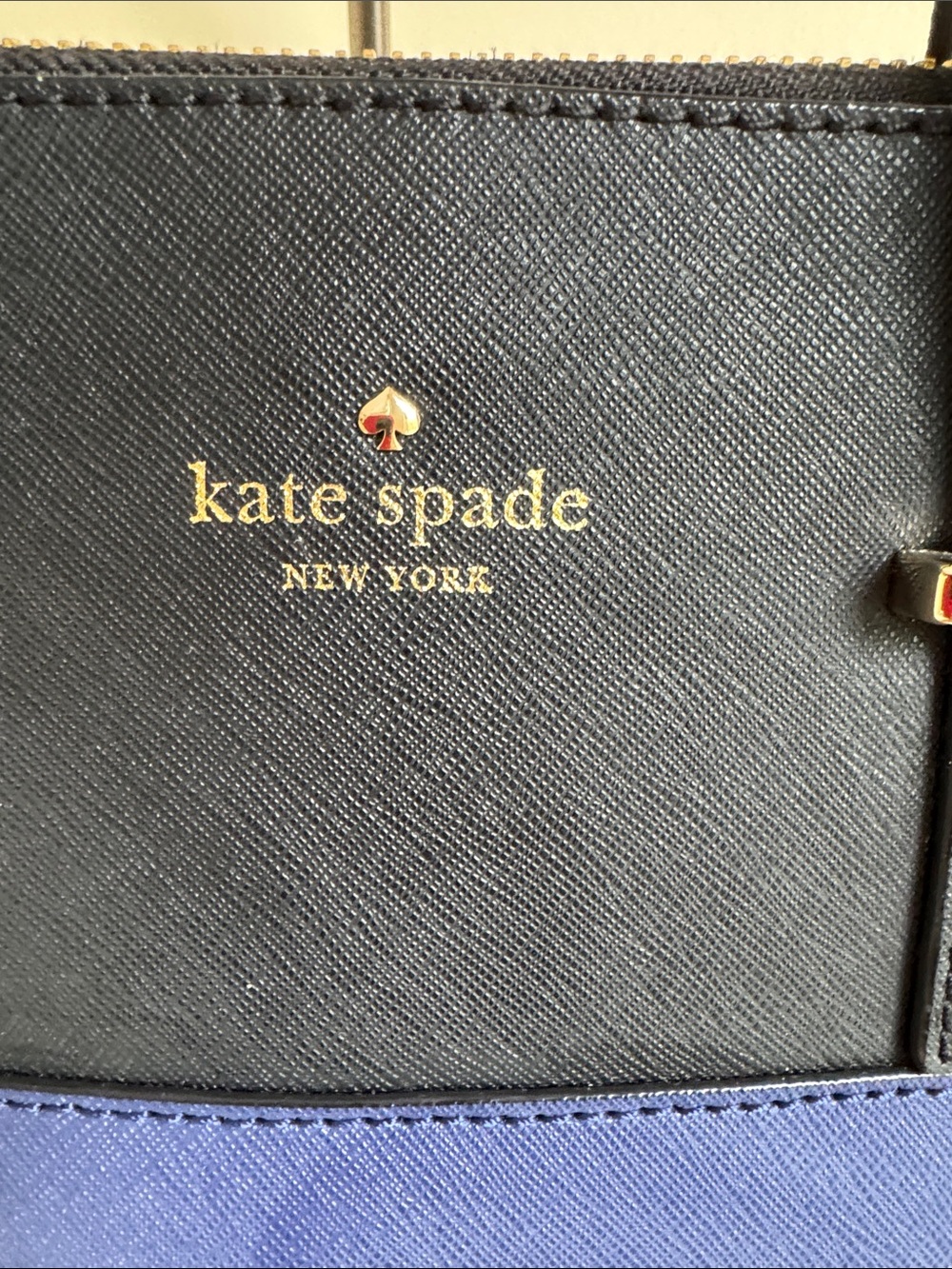 kate Spade Two-Tone Black and Blue Dome Satchel Bag - Picture 2 of 13